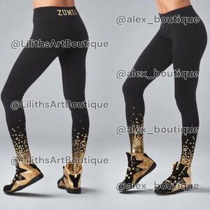 Zumba Hustler Perfect Ankle Leggings Bold Black Size (E104)
